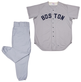 1979 Ted Williams Game Worn Boston Red Sox Coaches Road Jersey With 1982 Coaches Road Pant